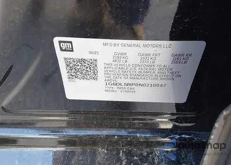 2022 Cadillac Ct4-V V-Series Blackwing z USA, uszkodzony, nr VIN 1G6DL5RP0N0210047